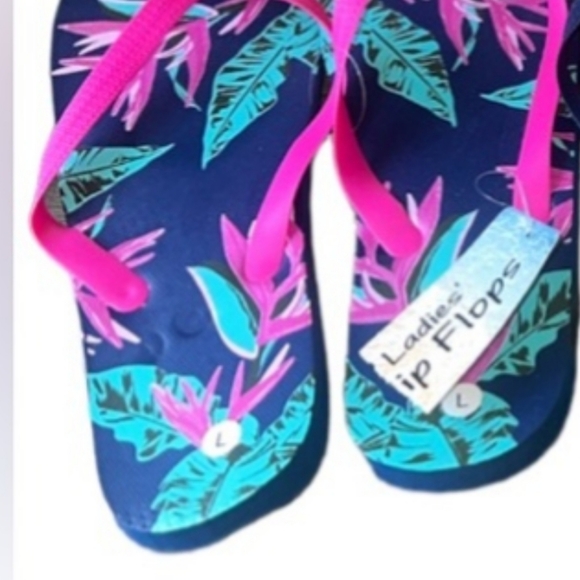CUTE OLD NAVY Sandals Tropical NEW Flip Flop Shoes Size 10 M Womens - Picture 2 of 5